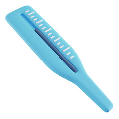 3D Illustration of Blue Thermometer