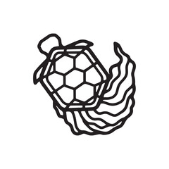 Obraz premium 亀 吉祥文様モノクロイラスト