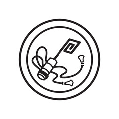 鍵　吉祥文様モノクロイラスト