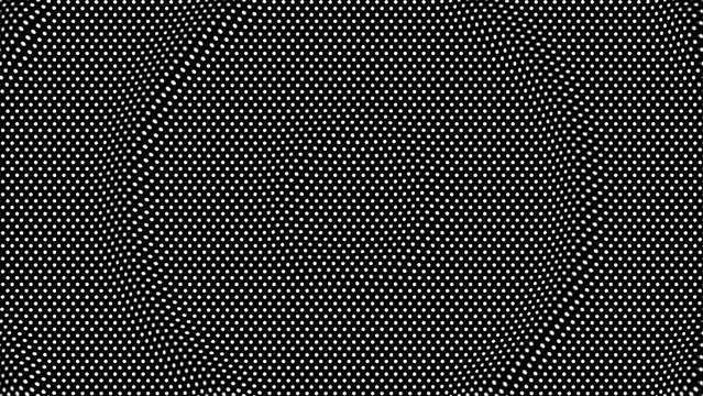 hypnosis halftone dots flowing with the wave, abstract motion graphic, illusion, hallucination