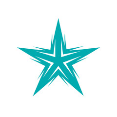 Obraz premium Star logo emblem. Abstract style icon isolated on light background. Decorative shape elements. Ornamental design illustration. Sacred night symbol decoration.