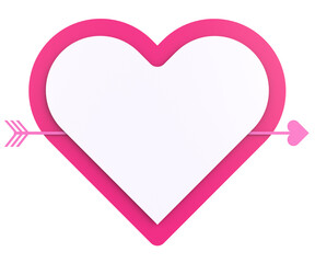 3D valentine card. Valentine banner. 3D illustration.