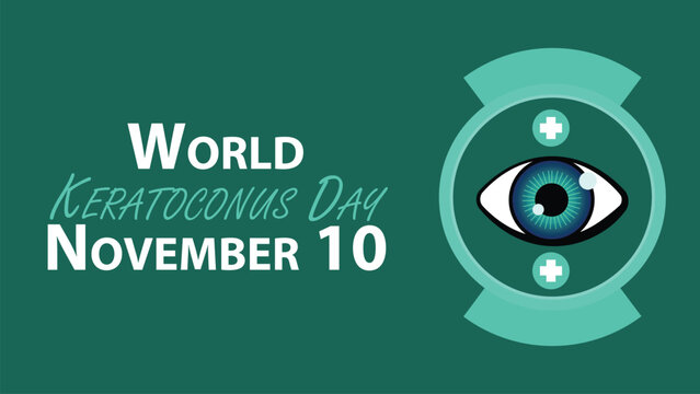 World Keratoconus Day  vector banner design with geometric shapes and vibrant colors on a horizontal background. Keratoconus Day modern minimal poster.