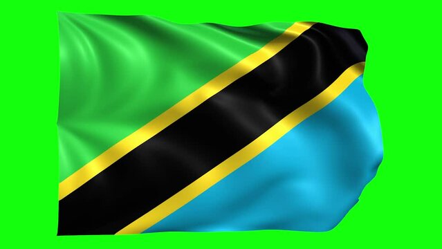 Tanzania animated flag on green screen