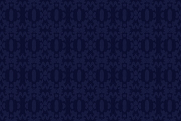 Abstract Blue Navy Ikat Pattern Background. Seamless. Vector Illustration. Ethnic. Elegance. Luxury. Craft. Vintage