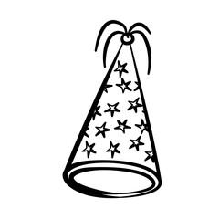 birthday hat lines vector