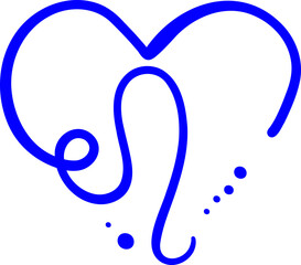 Heart shaped Leo zodiac