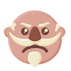 Cartoon cute old grandfather face character