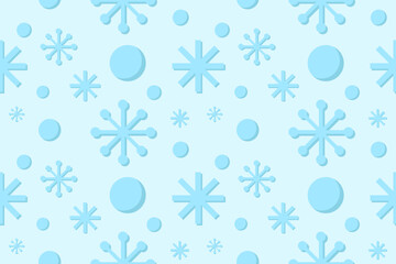 Seamless Blue Snowflakes pattern Background for Christmas and New year. Vector Illustration. Backdrop. Wallpaper. Celebration