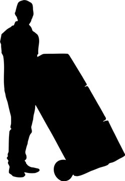 recommend clip art: Silhouette of a person sending a package