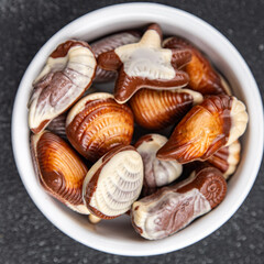 candy seashells delicious chocolate sweet dessert delicious healthy eating cooking appetizer meal food snack on the table