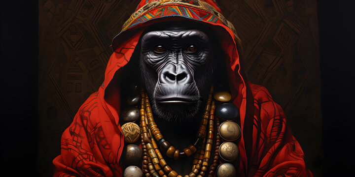 Regal Portrait of Harambee, Majestic Gorilla in the Wild