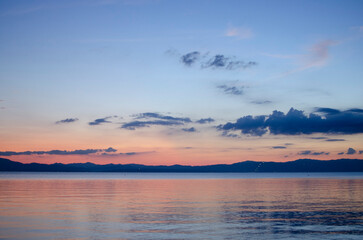琵琶湖の夕焼け