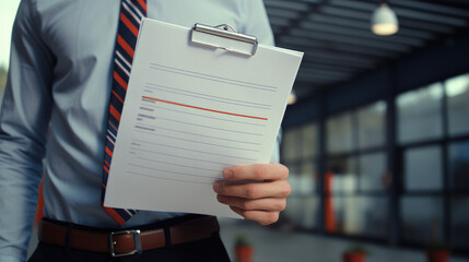 Manager Holding a Document on Clipboard - Reviewing and Organizing Notes for Inspection, Productivity, and Task Management