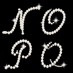 Capital Letters of English alphabet romantic with pearls - 664501572
