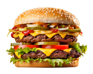 Burger isolated on transparent background. Png transparent
