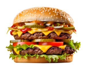 Burger isolated on transparent background. Png transparent