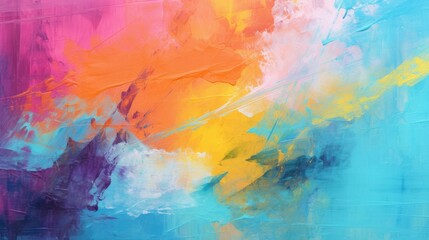Illustration of colorful strokes on canvas. Oil, acrylic paint texture set. Abstract grungy backgrounds, light hand drawn messy pattern