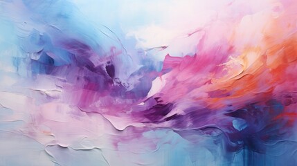 Fototapeta premium Illustration of colorful strokes on canvas. Oil, acrylic paint texture set. Abstract grungy backgrounds, light hand drawn messy pattern