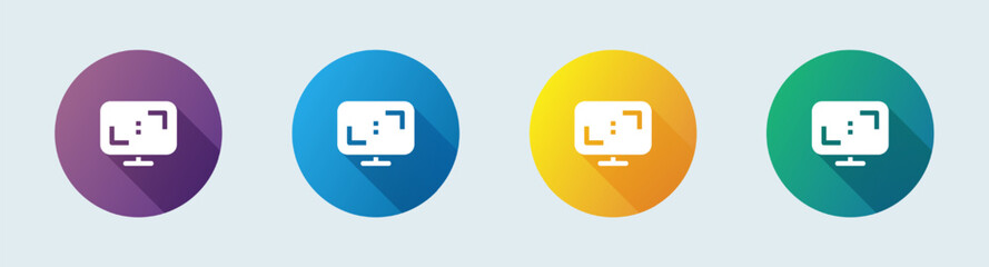 Aspect ratio solid icon in flat design style. Widescreen signs vector illustration.