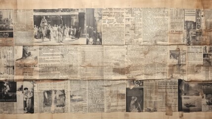 Illustration of old newspaper background paper texture. - obrazy, fototapety, plakaty