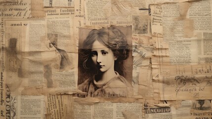 Illustration of old newspaper background paper texture.
