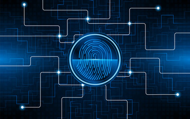 Abstract technology circuit board background. Fingerprint scanning cybersecurity concept. modern technology innovation concept background	
