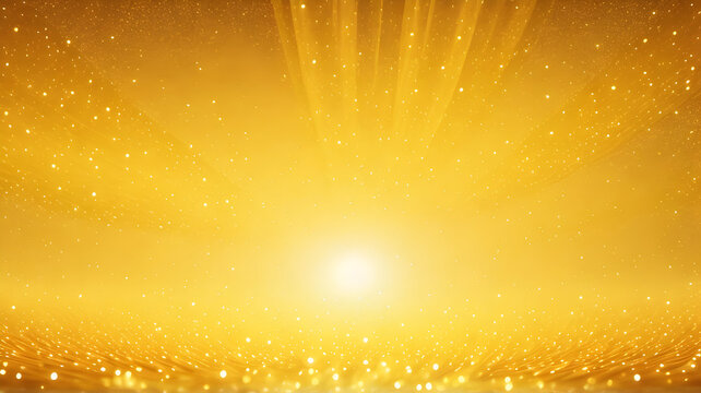 golden particles wave and light abstract background with shining dots stars.