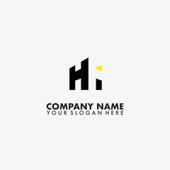 Naklejka premium H i Letter Logo and Real Estate Design Vector. Building and Creative Alphabet Letters icon Illustration.