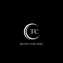 TC logo. T C design. White TC letter. TC, T C letter logo design. Initial letter TC linked circle uppercase monogram logo. T C letter logo vector design. 