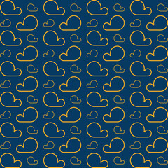 Cloud doodle seamless pattern creative trendy design vector illustration background