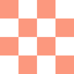 Color coral squares in a checkerboard pattern. Abstract background.Checkerboard, chessboard, seamless pattern.