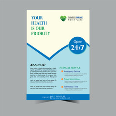 Stylish template, brochure or flyer presentation with illustration of doctor for Medical Treatment.