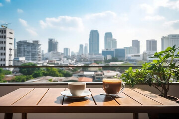Fototapeta premium Building drink downtown bangkok urban travel city business cityscape sky modern cafe