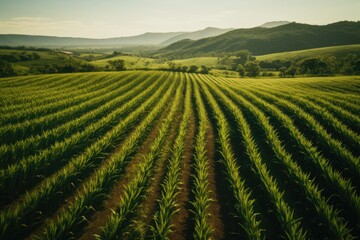 Summer Harvest: Crop Field Landscape - obrazy, fototapety, plakaty