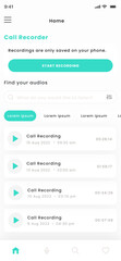 Auto Call Recorder and Audio Mobile App UI Kit Template