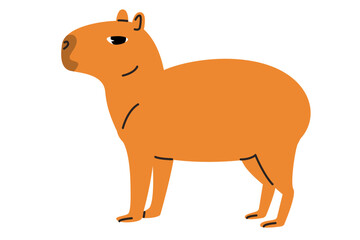 Obraz na płótnie Canvas Capybara cartoon illustration isolated on white background. 