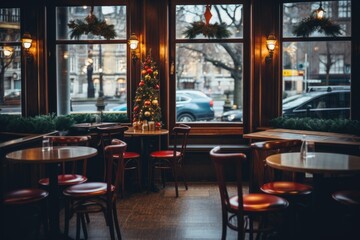 Fototapeta na wymiar Interior of a empty cafe or bar