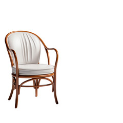 wooden chair highlighted on a white background, PNG, transparent background