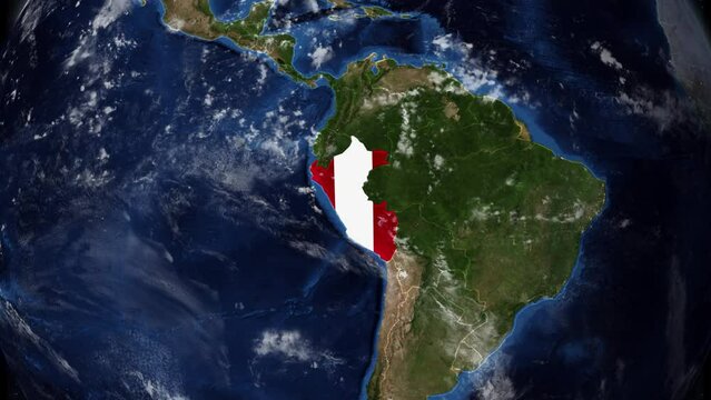 Peru Realistic World Map 
