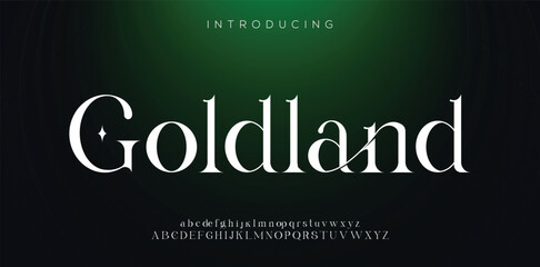 GOLDLAND minimal creative Tech Letter Concept and Luxury vector typeface Logo Design.