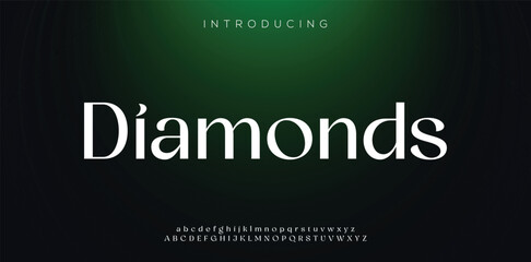 DIAMONDS minimal creative Tech Letter Concept and Luxury vector typeface Logo Design.