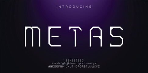 META minimal creative Tech Letter Concept and Luxury vector typeface Logo Design.