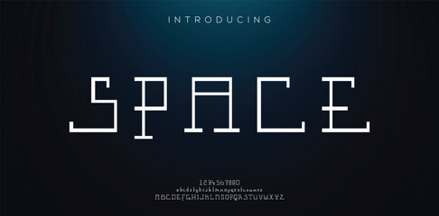 SPACE minimal creative Tech Letter Concept and Luxury vector typeface Logo Design.