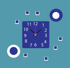 Free vector wall house clock with black and red hands and white dial