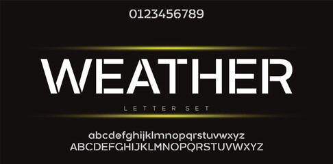 WEATHER minimal creative Tech Letter Concept and Luxury vector typeface Logo Design.