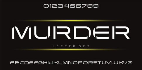 MURDER minimal creative Tech Letter Concept and Luxury vector typeface Logo Design.