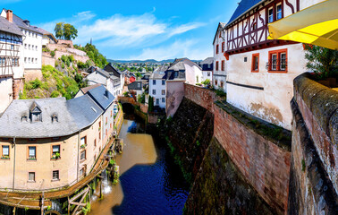 Saarburg town on Saar river, Saarland, Germany
