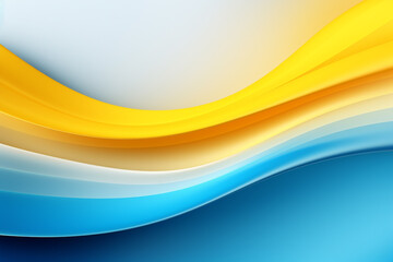 Abstract background with smooth wavy lines in blue and yellow colors