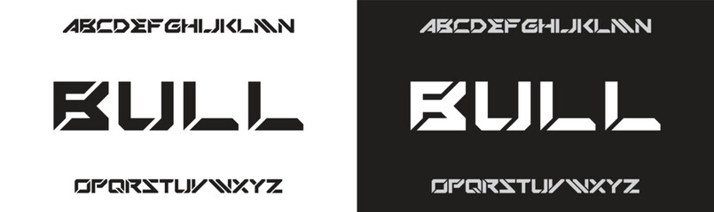 BULL minimal creative Tech Letter Concept and Luxury vector typeface Logo Design.